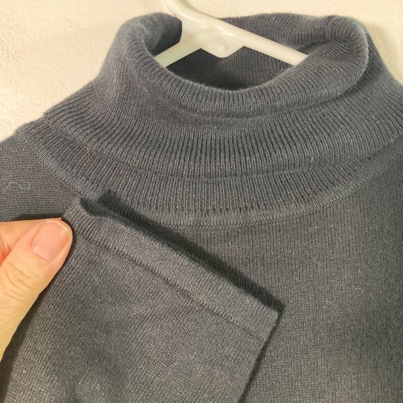 Womens Joan Rivers Turtleneck Sweater Cotton Cashmere Black M Long Sleeve - Picture 3 of 8